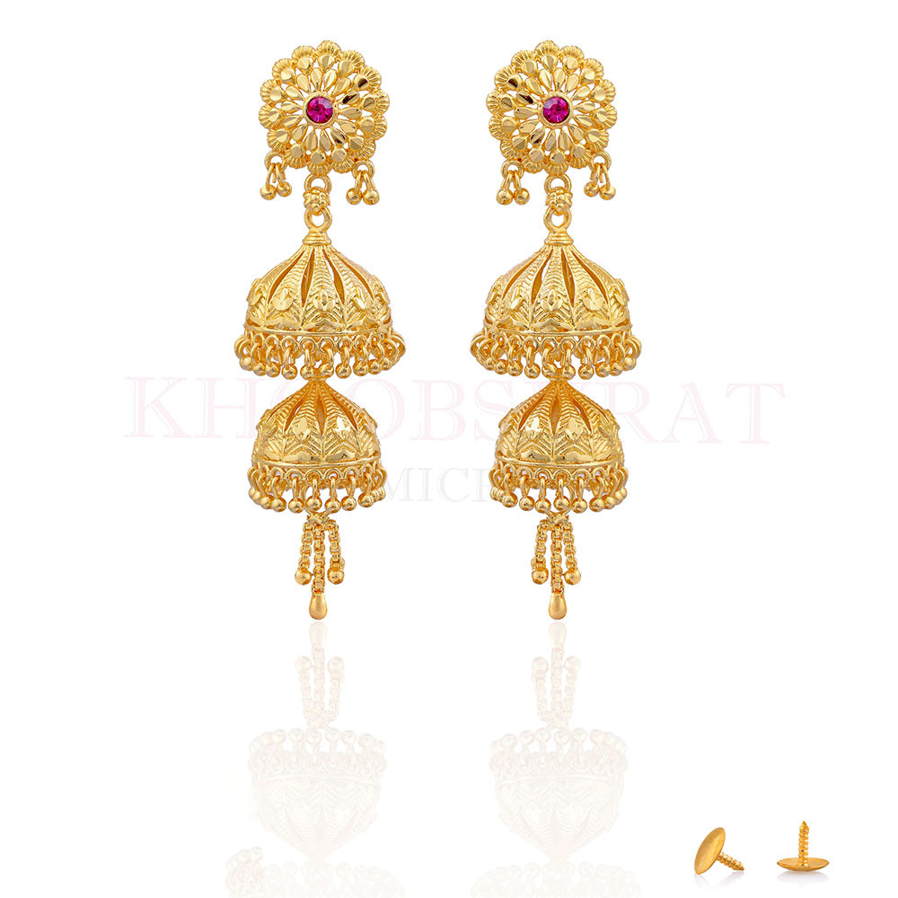 Dariyalal Sales Gold Plated Jhumki Earrings