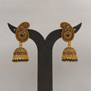 Dariyalal Sales Gold Plated Pota Stone And Pearl Jhumki Earrings