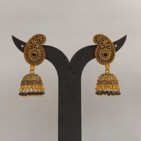 Dariyalal Sales Gold Plated Pota Stone And Pearl Jhumki Earrings