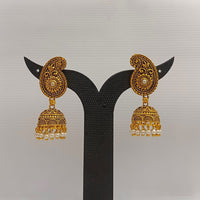 Dariyalal Sales Gold Plated Pota Stone And Pearl Jhumki Earrings