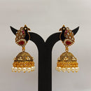 Dariyalal Sales Gold Plated Kundan Stone And Pearl Jhumki Earrings
