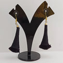 Hania Jewels Black Thread Cone Tassel Earrings
