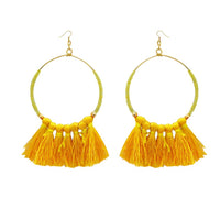 Hania Jewels Sunshine Tassel Hoop Earrings