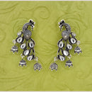 Hania Jewels Peacock Design Oxidized Jhumki Earrings