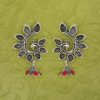 Hania Jewels Peacock Design Oxidized Jhumki Earrings