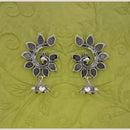 Hania Jewels Peacock Design Oxidized Jhumki Earrings