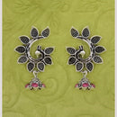 Hania Jewels Peacock Design Oxidized Jhumki Earrings