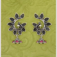 Hania Jewels Peacock Design Oxidized Jhumki Earrings