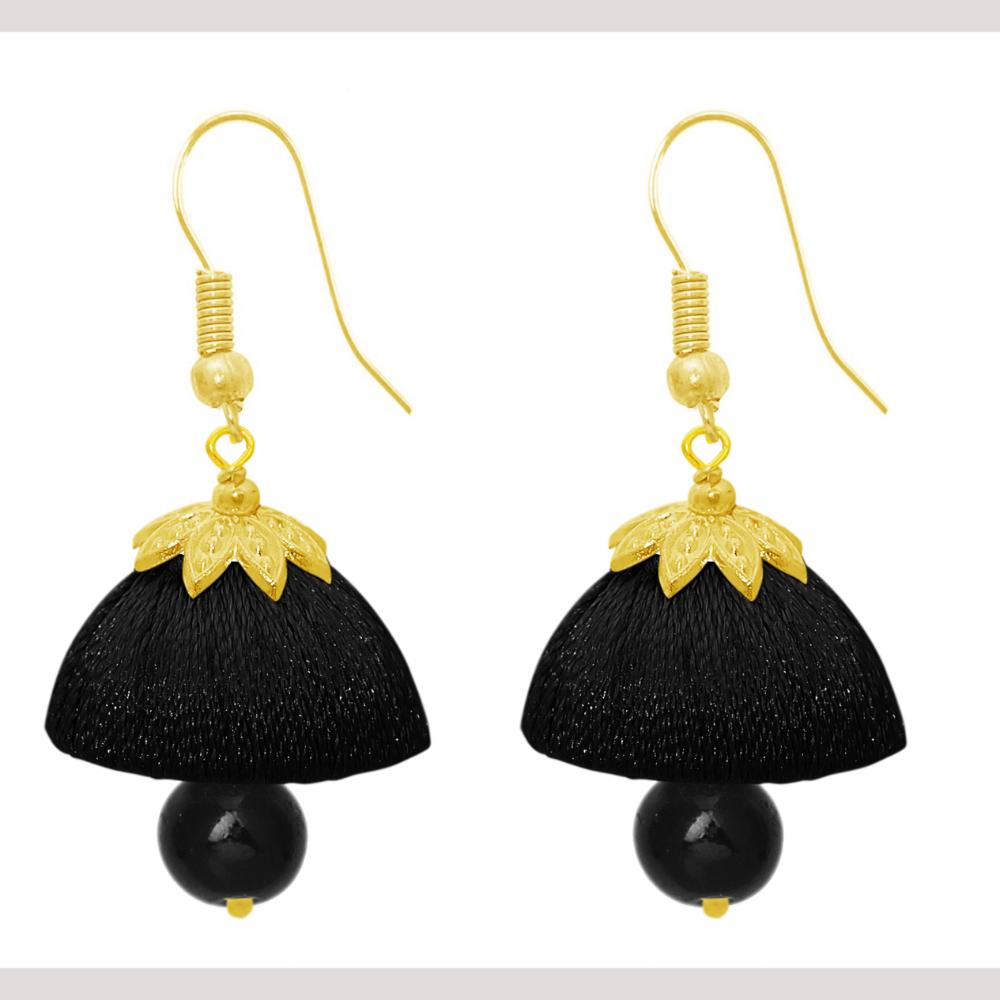 Hania Jewels Elegant Silk Thread Jhumka Earrings