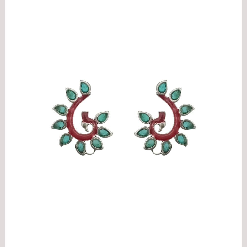 Hania Jewels Peacock Design Studs Earrings