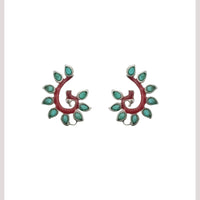 Hania Jewels Peacock Design Studs Earrings