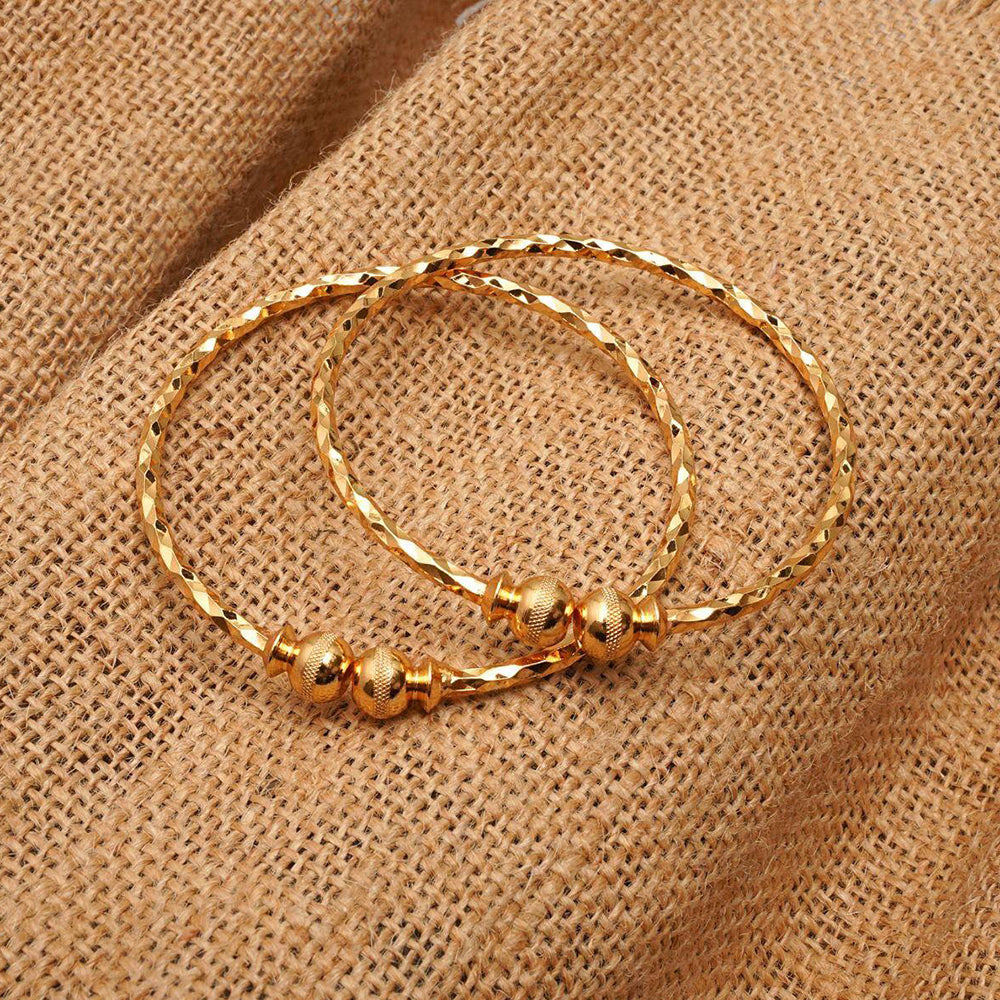 Darshana Jewels Gold Plated Pearls Bangles Set