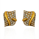 Hania Jewels Stylish Crystal Stud Earrings with Wave Design