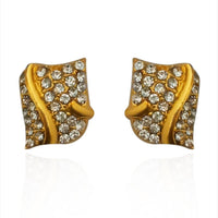 Hania Jewels Stylish Crystal Stud Earrings with Wave Design
