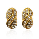 Hania Jewels Stylish Crystal Stud Earrings with Wave Design