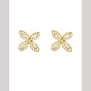 Hania Jewels Charming Floral and Sparkling Stones Stud Earrings 