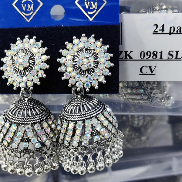 VM Imitation Oxidised Plated Austrian Stone Jhumki Earrings