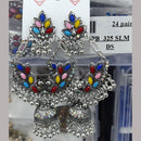 VM Imitation Oxidised Plated Crystal Stone And Ghungroo Jhumki Earrings