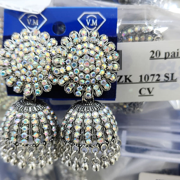 VM Imitation Oxidised Plated Austrian Stone Jhumki Earrings