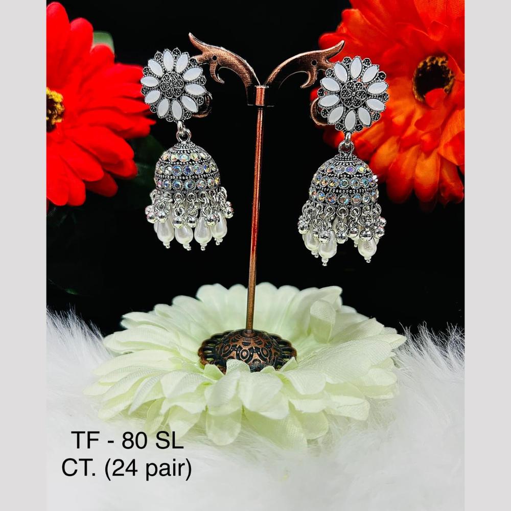 VM Imitation Oxidised Plated Jhumki Earrings
