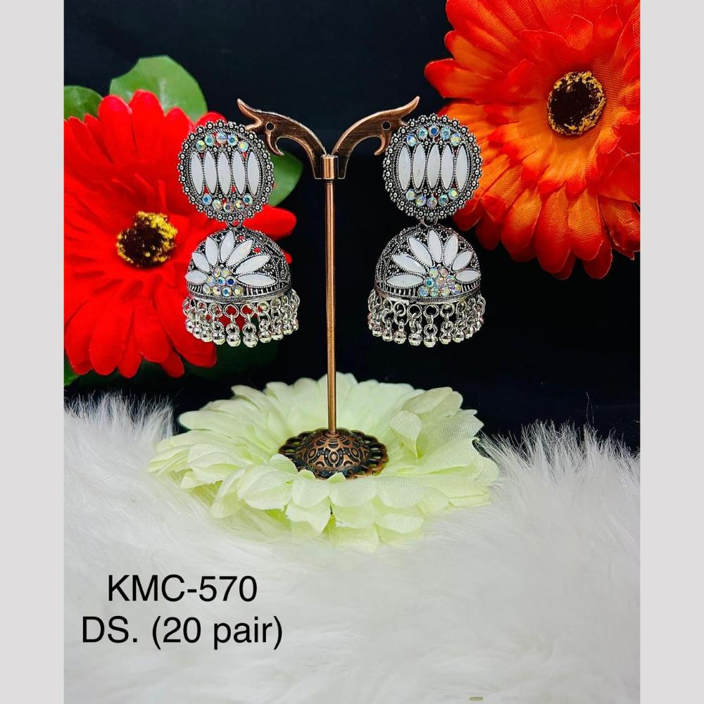 VM Imitation Oxidised Plated Jhumki Earrings