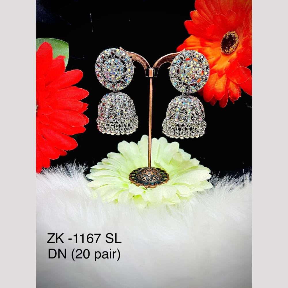 VM Imitation Oxidised Plated Jhumki Earrings