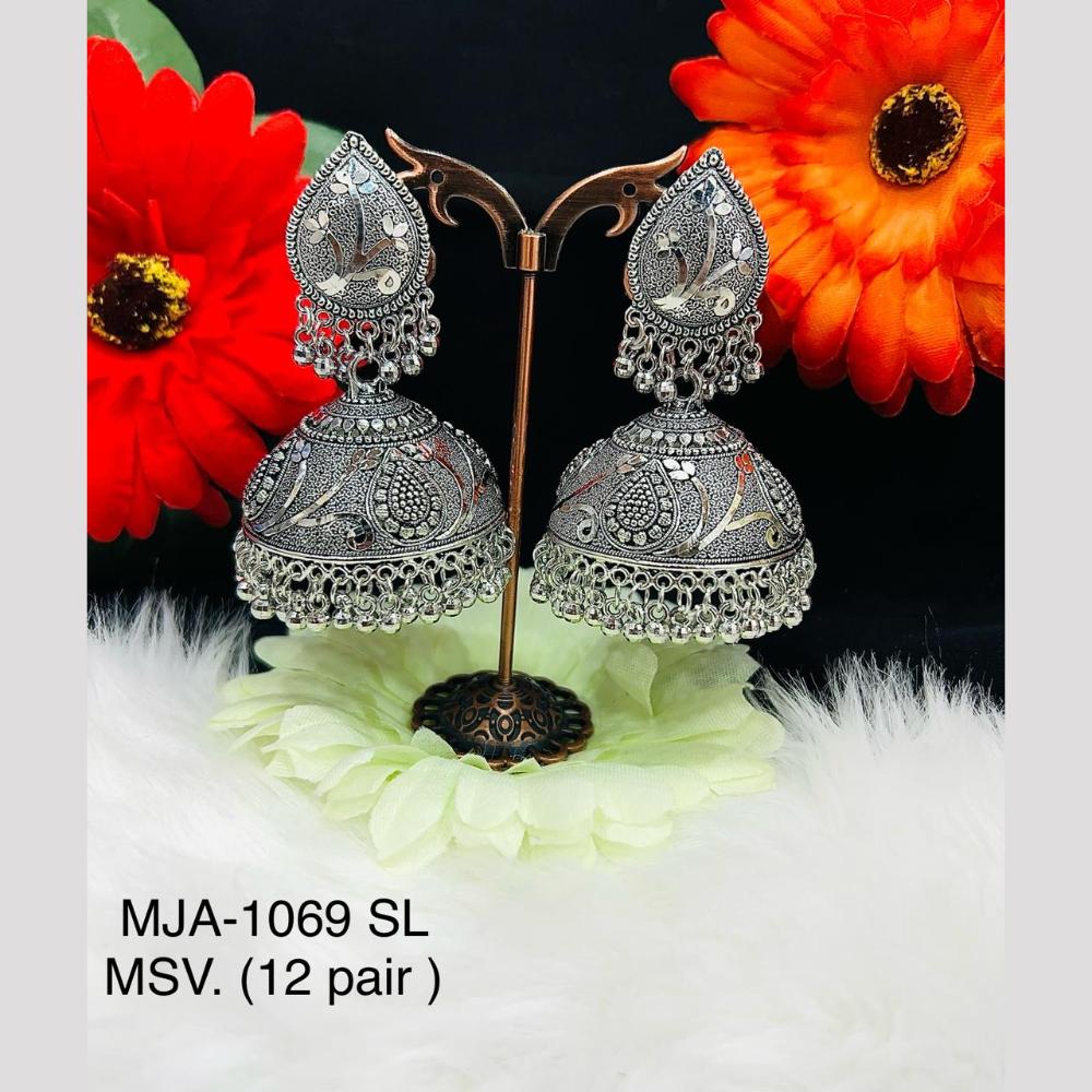 VM Imitation Oxidised Plated Jhumki Earrings
