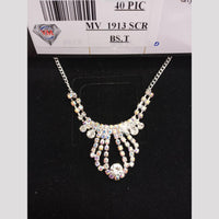 VM Imitation Silver Plated Austrian Necklace Set
