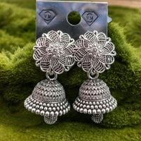 VM Imitation Oxidised Plated Heritage-Inspired Jhumki Earrings