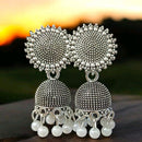 VM Imitation Oxidised Plated Heritage-Inspired Jhumki Earrings