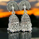 VM Imitation Oxidised Plated Heritage-Inspired Jhumki Earrings