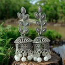 VM Imitation Oxidised Plated Heritage-Inspired Jhumki Earrings