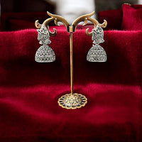 VM Imitation Antique Oxidised Plated Jhumki Earrings
