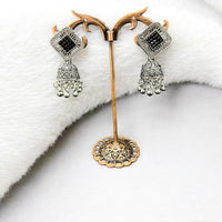VM Imitation Antique Oxidised Plated Jhumki Earrings