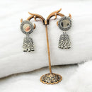 VM Imitation Designer Oxidised Plated Reflective Mirror Work Jhumki Earrings