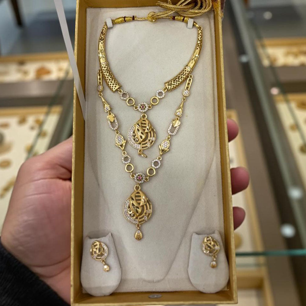 VM Imitation Dual Set Austrian Stone Necklaces for Stylish Looks