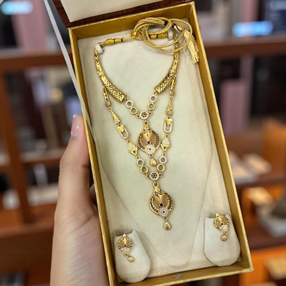 VM Imitation Dual Set Austrian Stone Necklaces for Stylish Looks
