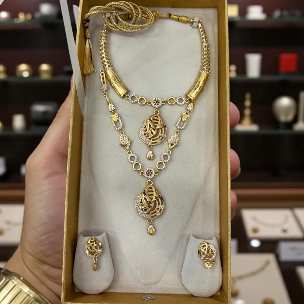 VM Imitation Dual Set Austrian Stone Necklaces for Stylish Looks