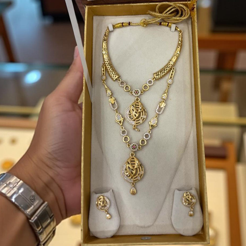 VM Imitation Dual Set Austrian Stone Necklaces for Stylish Looks
