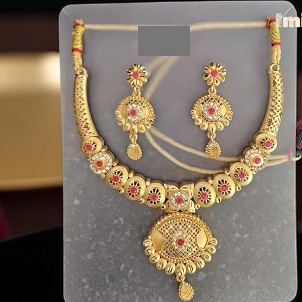 VM Imitation Classic Glam Finish Pota Stone Necklace Set