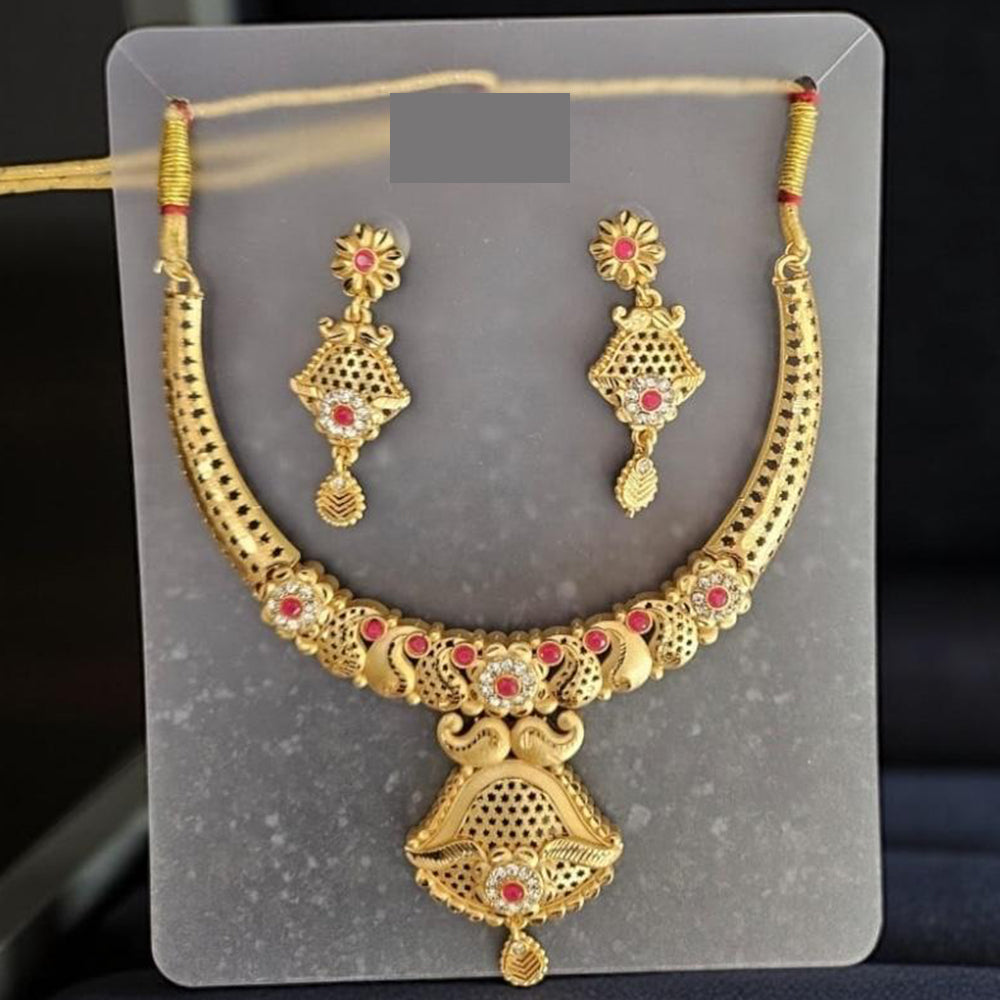 VM Imitation Classic Glam Finish Pota Stone Necklace Set