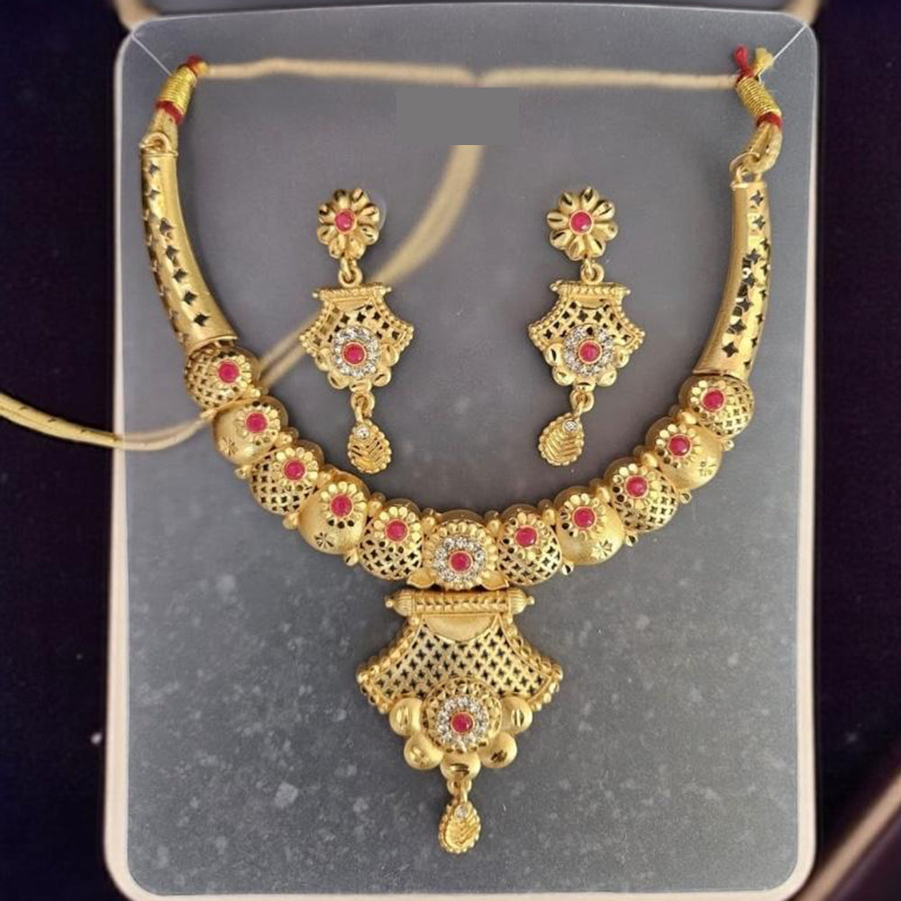 VM Imitation Classic Glam Finish Pota Stone Necklace Set