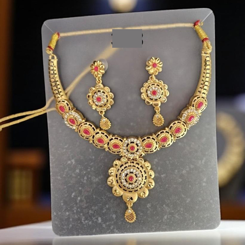 VM Imitation Classic Glam Finish Pota Stone Necklace Set
