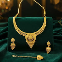 VM Imitation Royal Antique Gold Plated Necklace Set 