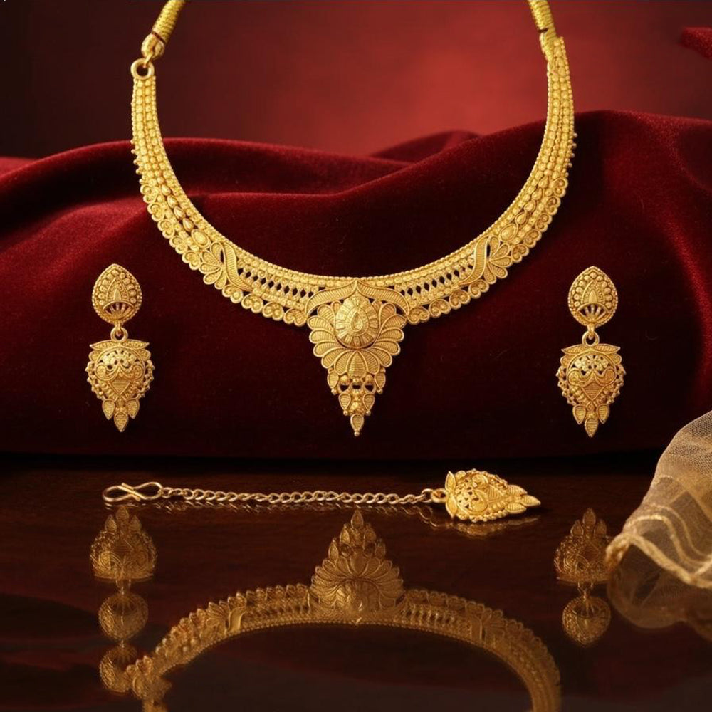 VM Imitation Royal Antique Gold Plated Necklace Set