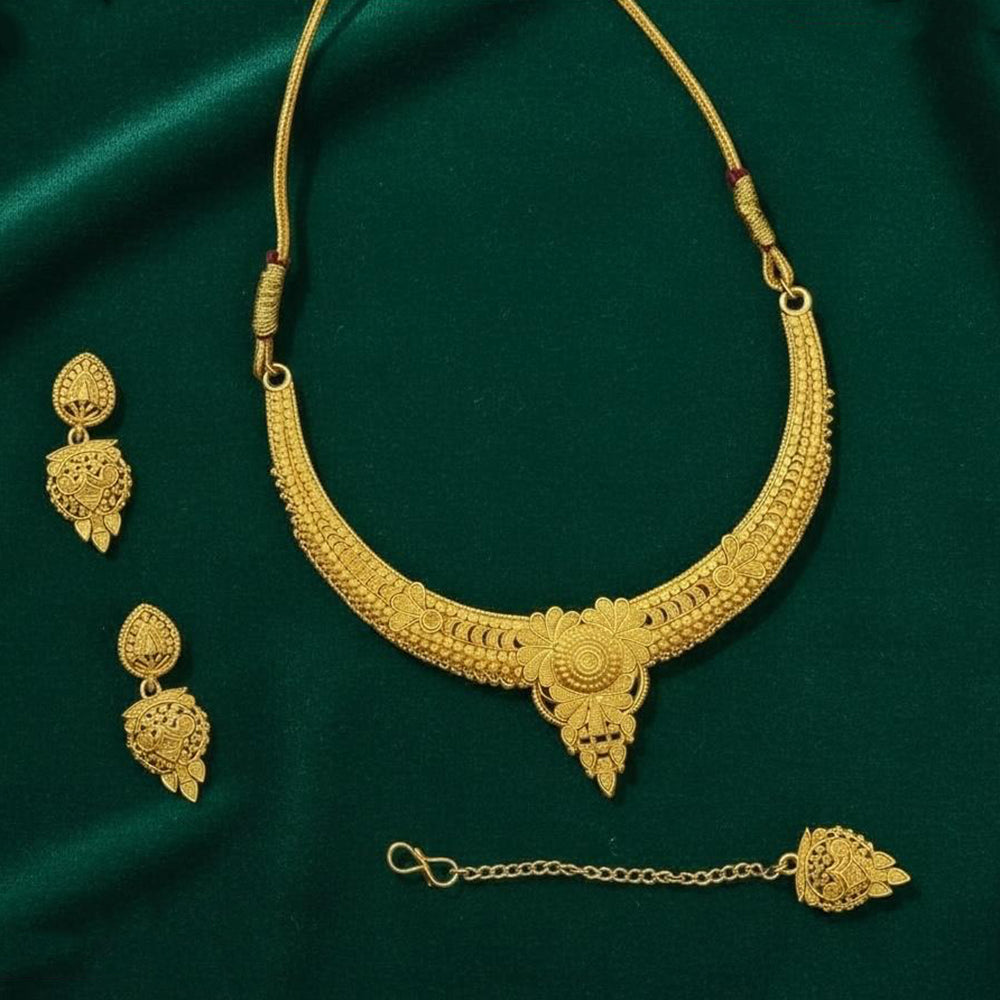 VM Imitation Royal Antique Gold Plated Necklace Set