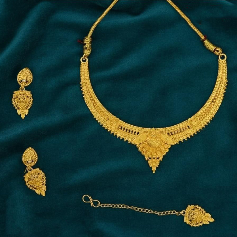 VM Imitation Royal Antique Gold Plated Necklace Set
