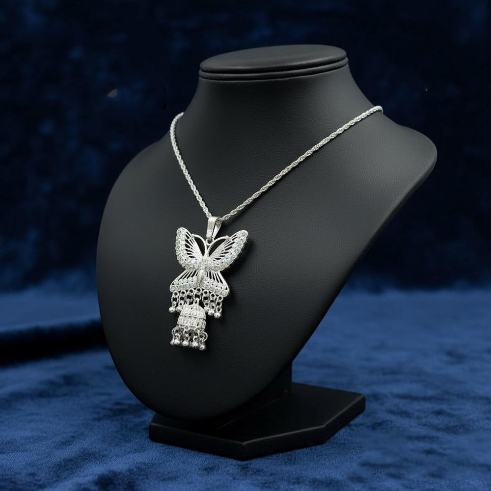 VM Imitation Classic Oxidised Plated Butterfly Austrian Pendant