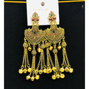 VM Designer Crystal Stone Kashmiri Ghungroo Long Jhumki Earrings