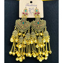 VM Designer Crystal Stone Kashmiri Ghungroo Long Jhumki Earrings